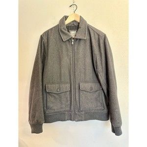 GAP Charcoal Gray Wool Jacket W Zipper  Front  RN54023. Men’s Large Side Pockets